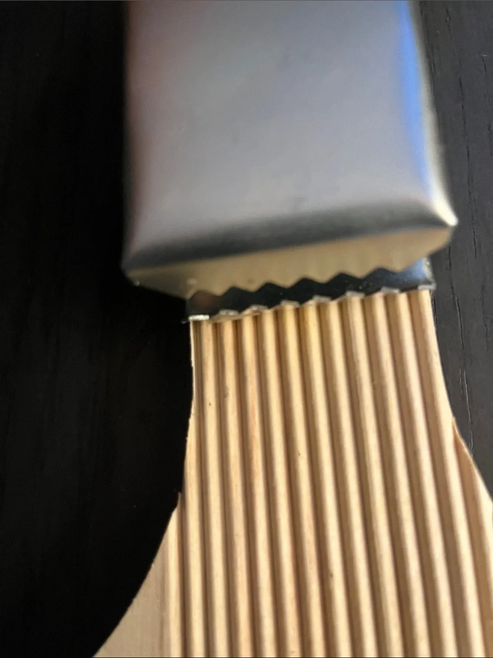 Fish Scaler Natural Wood Ribbed Paddle with Silver Accent -